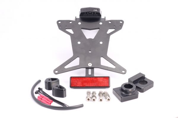Fender Eliminator Tail Tidy For Yamaha FJ-09, Tracer 900, MT-07 - Black Aluminum License Plate Relocator