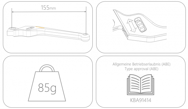 Sonderpreis! Bremshebelset - Bremshebel Set - Lang mit ABE, gültig in D - A - CH
