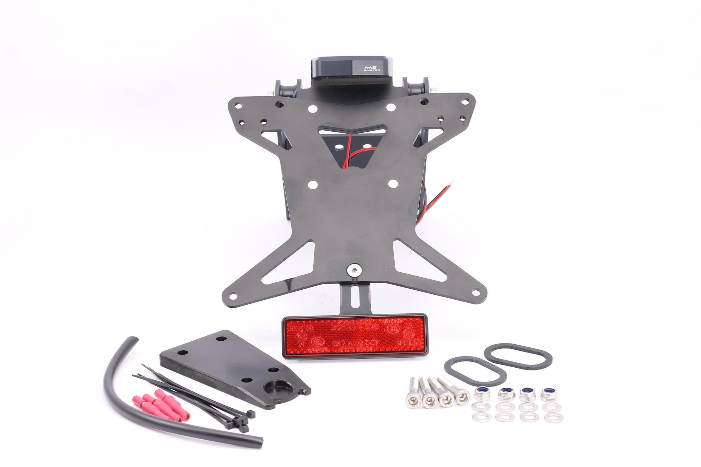 Motorcycle Rear License Plate Holder Bracket With Light Tail Tidy Fender Eliminator